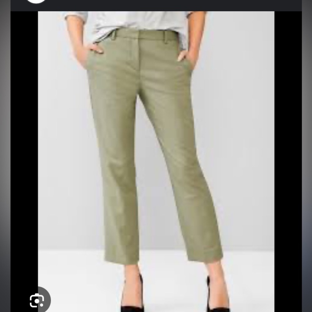 GAP Tailored Crop Earth-tone Khaki size 8 Tall Trousers